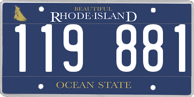 RI license plate 119881