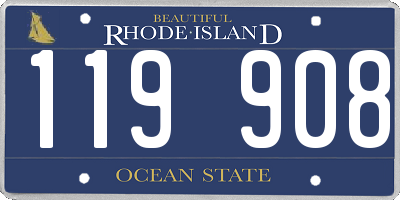 RI license plate 119908