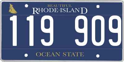 RI license plate 119909