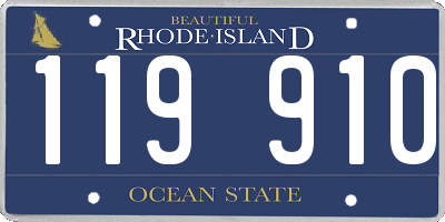 RI license plate 119910
