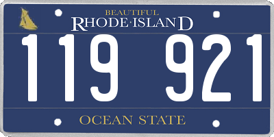 RI license plate 119921