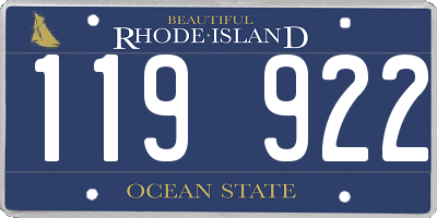 RI license plate 119922