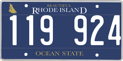 RI license plate 119924