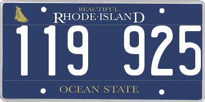 RI license plate 119925