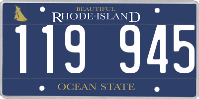 RI license plate 119945