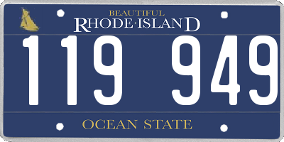 RI license plate 119949