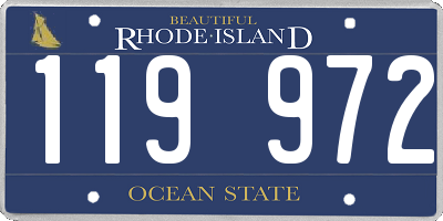 RI license plate 119972
