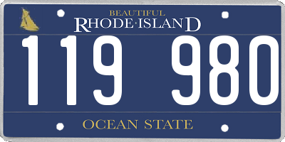 RI license plate 119980