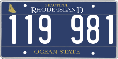 RI license plate 119981