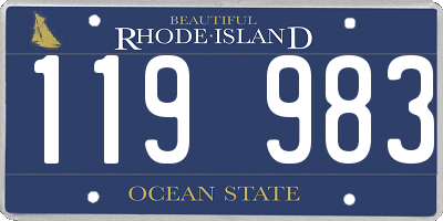 RI license plate 119983