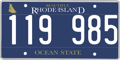 RI license plate 119985