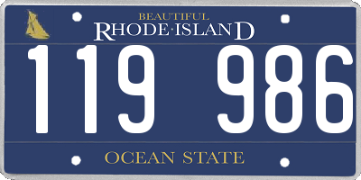 RI license plate 119986