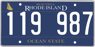 RI license plate 119987