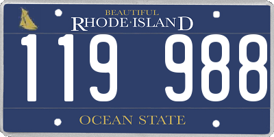 RI license plate 119988