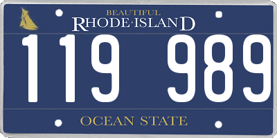 RI license plate 119989