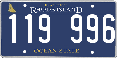 RI license plate 119996