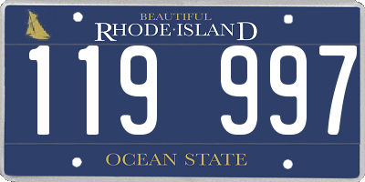 RI license plate 119997