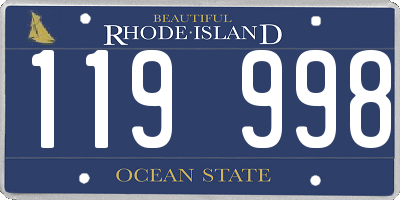 RI license plate 119998