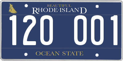 RI license plate 120001