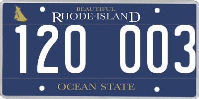 RI license plate 120003