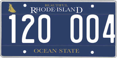 RI license plate 120004