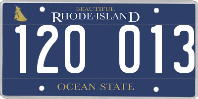 RI license plate 120013