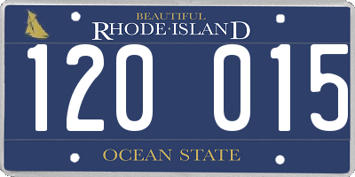 RI license plate 120015