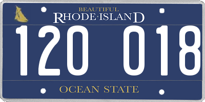 RI license plate 120018