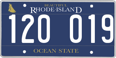 RI license plate 120019