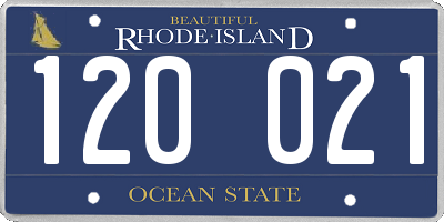 RI license plate 120021