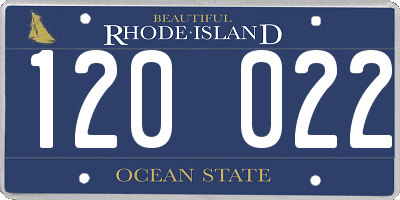 RI license plate 120022