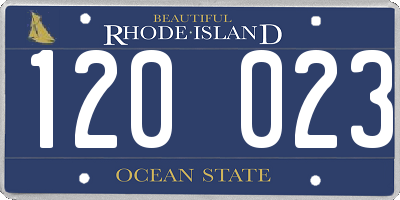 RI license plate 120023