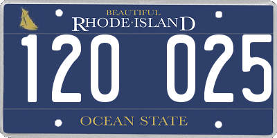 RI license plate 120025