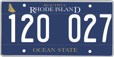 RI license plate 120027