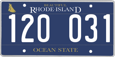 RI license plate 120031