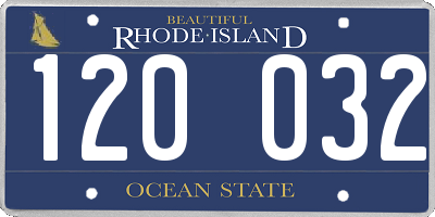 RI license plate 120032