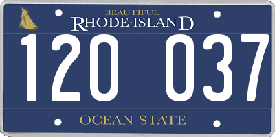 RI license plate 120037