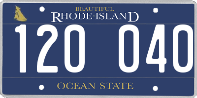 RI license plate 120040
