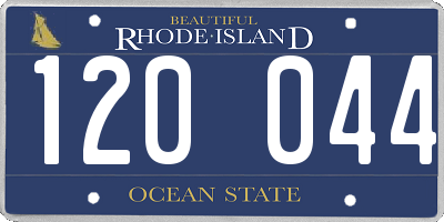RI license plate 120044