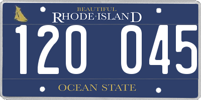 RI license plate 120045