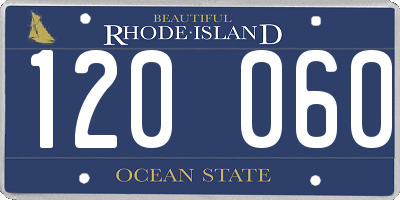 RI license plate 120060