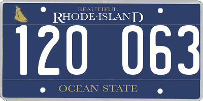 RI license plate 120063
