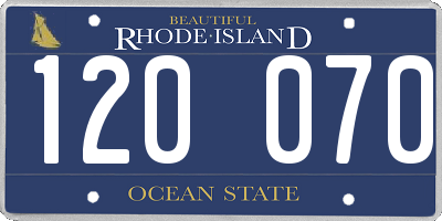 RI license plate 120070