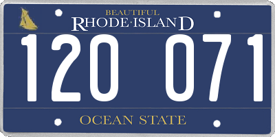 RI license plate 120071