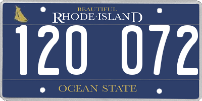 RI license plate 120072