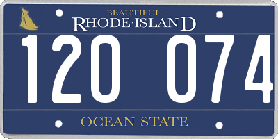 RI license plate 120074