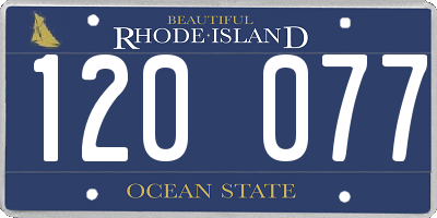 RI license plate 120077