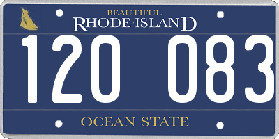 RI license plate 120083