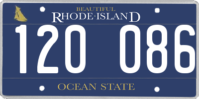 RI license plate 120086