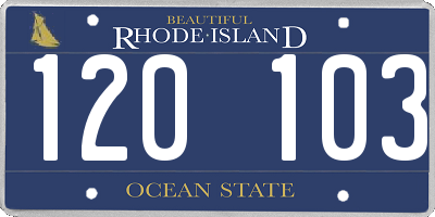 RI license plate 120103